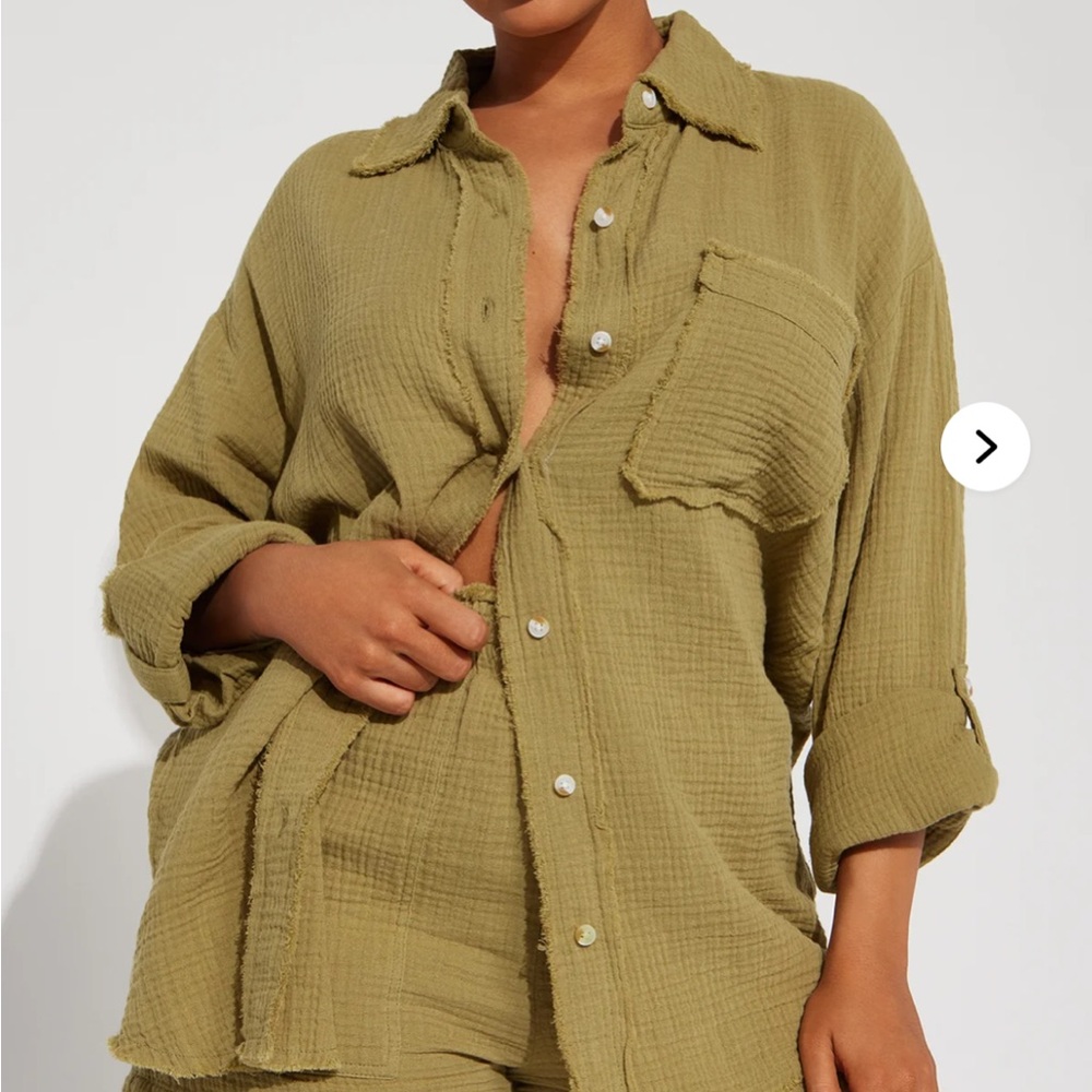 Fashion Nova Olive Green Textured Set